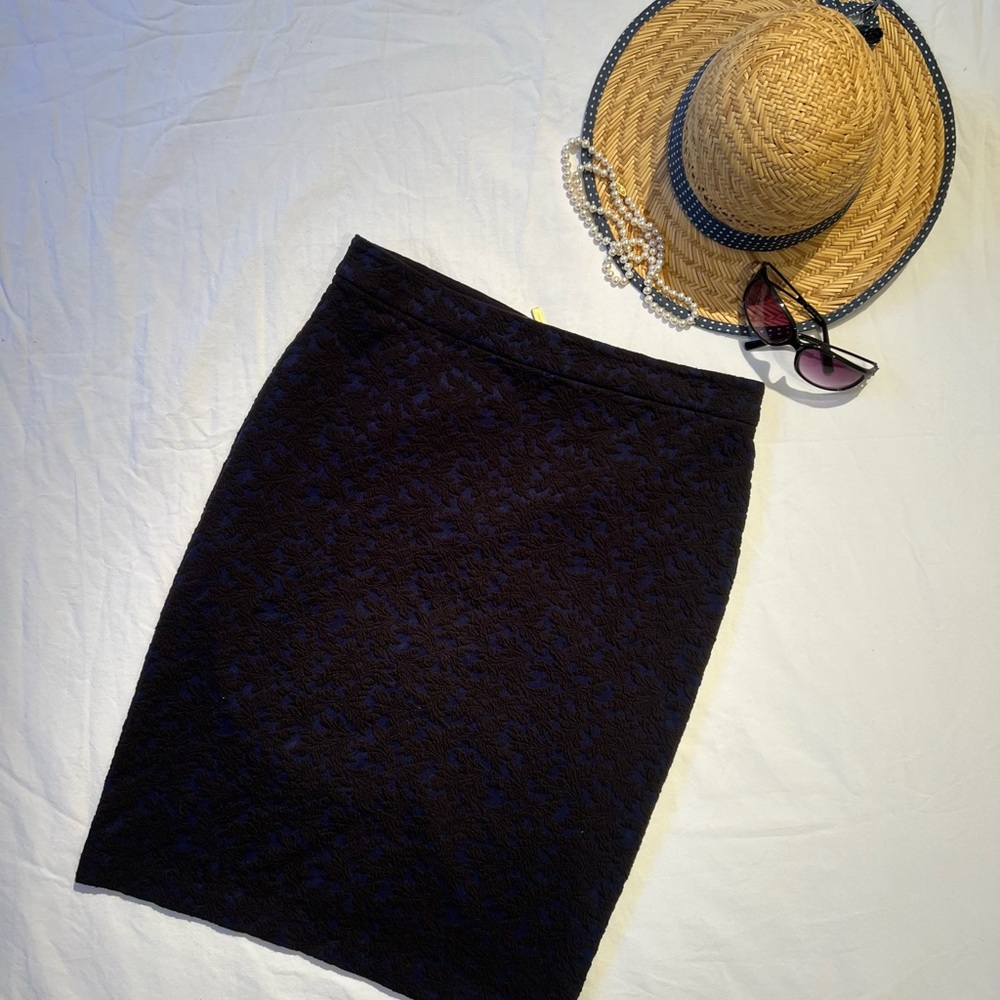 Michael Kors Pencil Skirt,  Black / Blue floral  Sz M